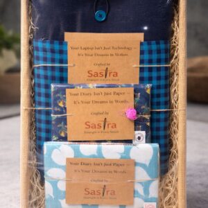 Handmade laptop sleeve gift combo with diary and pouch by Sastra