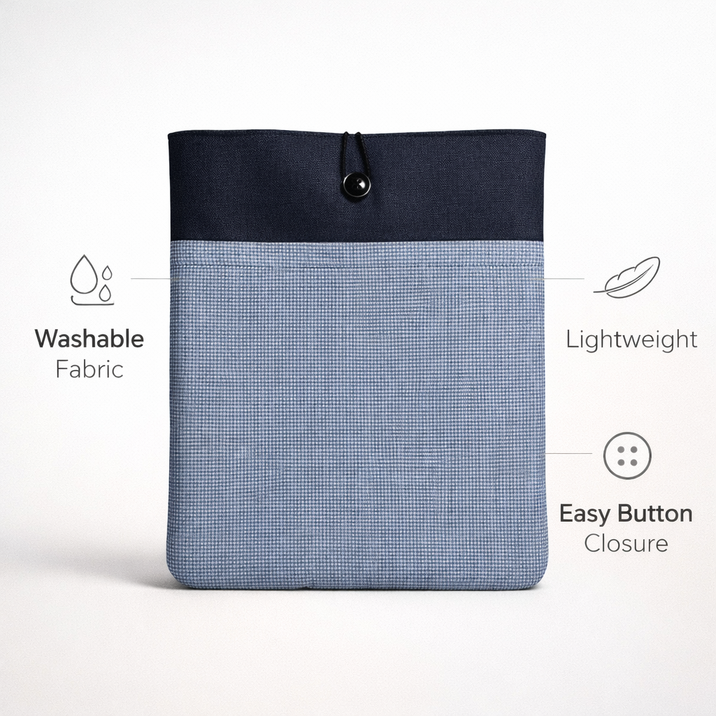 SASTRA Premium Fabric Laptop Sleeve/Document Organizer Bag | Stylish Dual-Tone Design | Button Closure | Lightweight & Durable (Fits up to 14–15 inch Laptop) - Image 7
